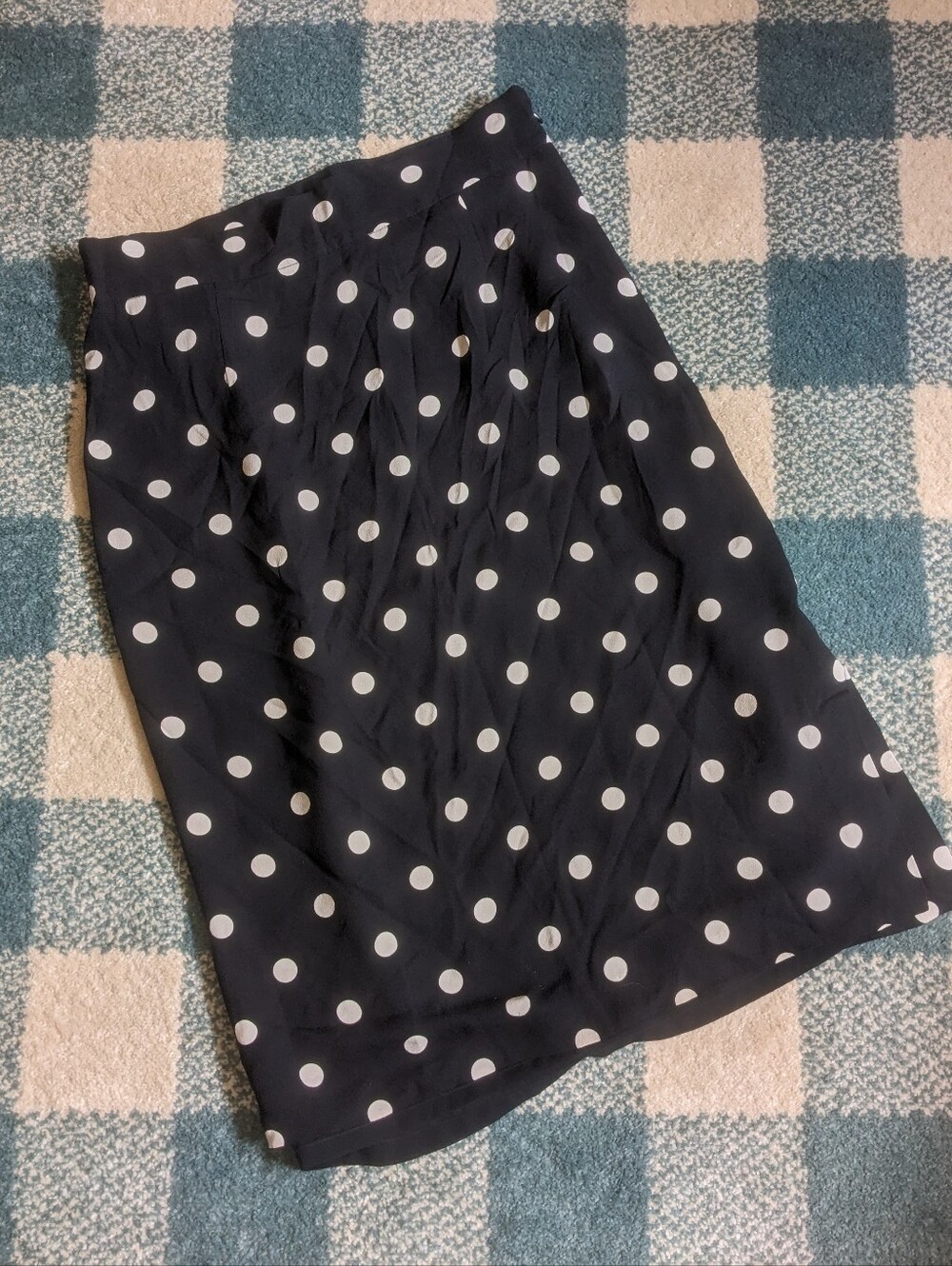 Vintage The Limited 100% Silk Polka Dot Pencil Midi Skirt Size 6